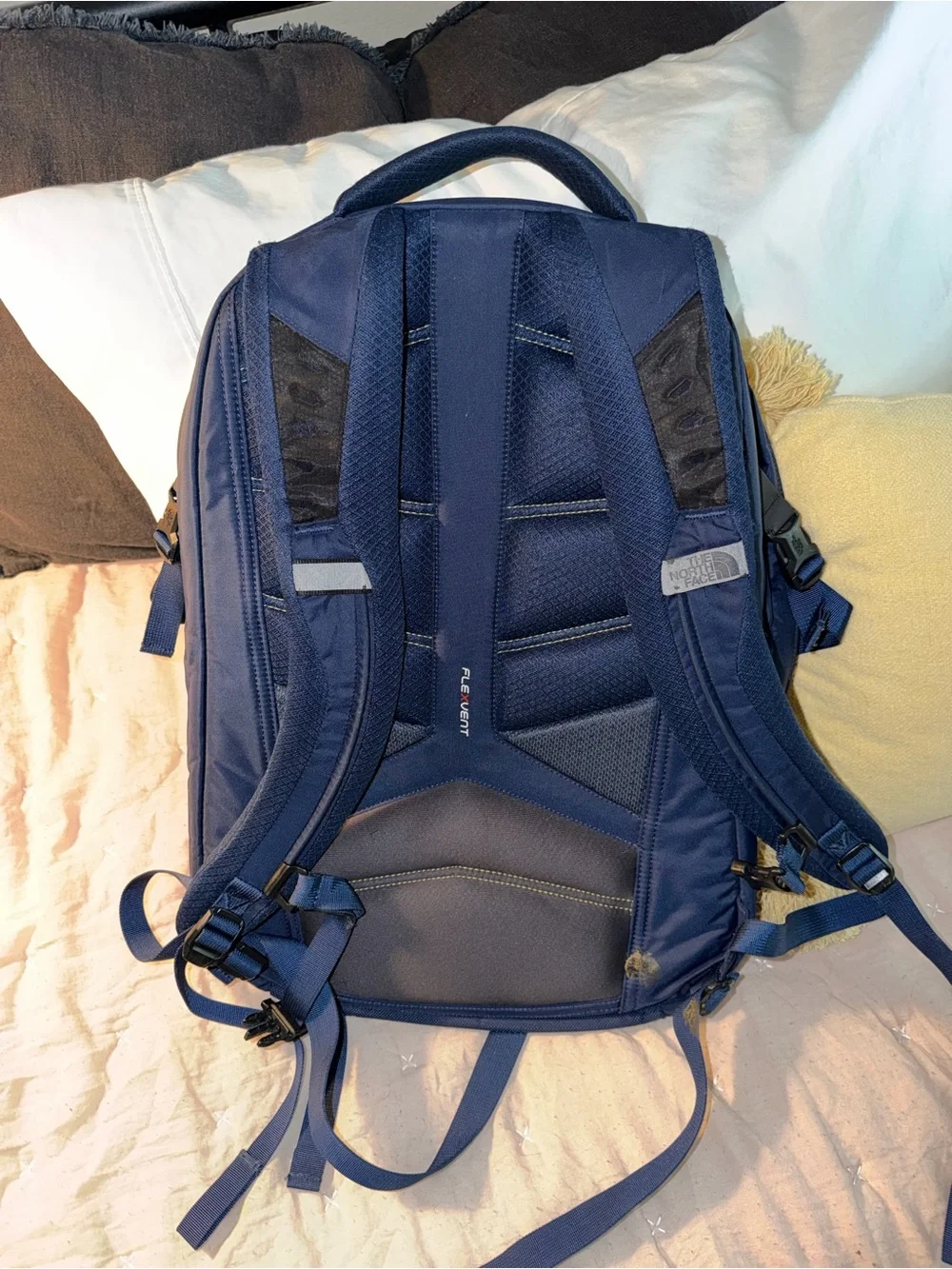 The North Face Navy and Lime Green Inductor Backpack